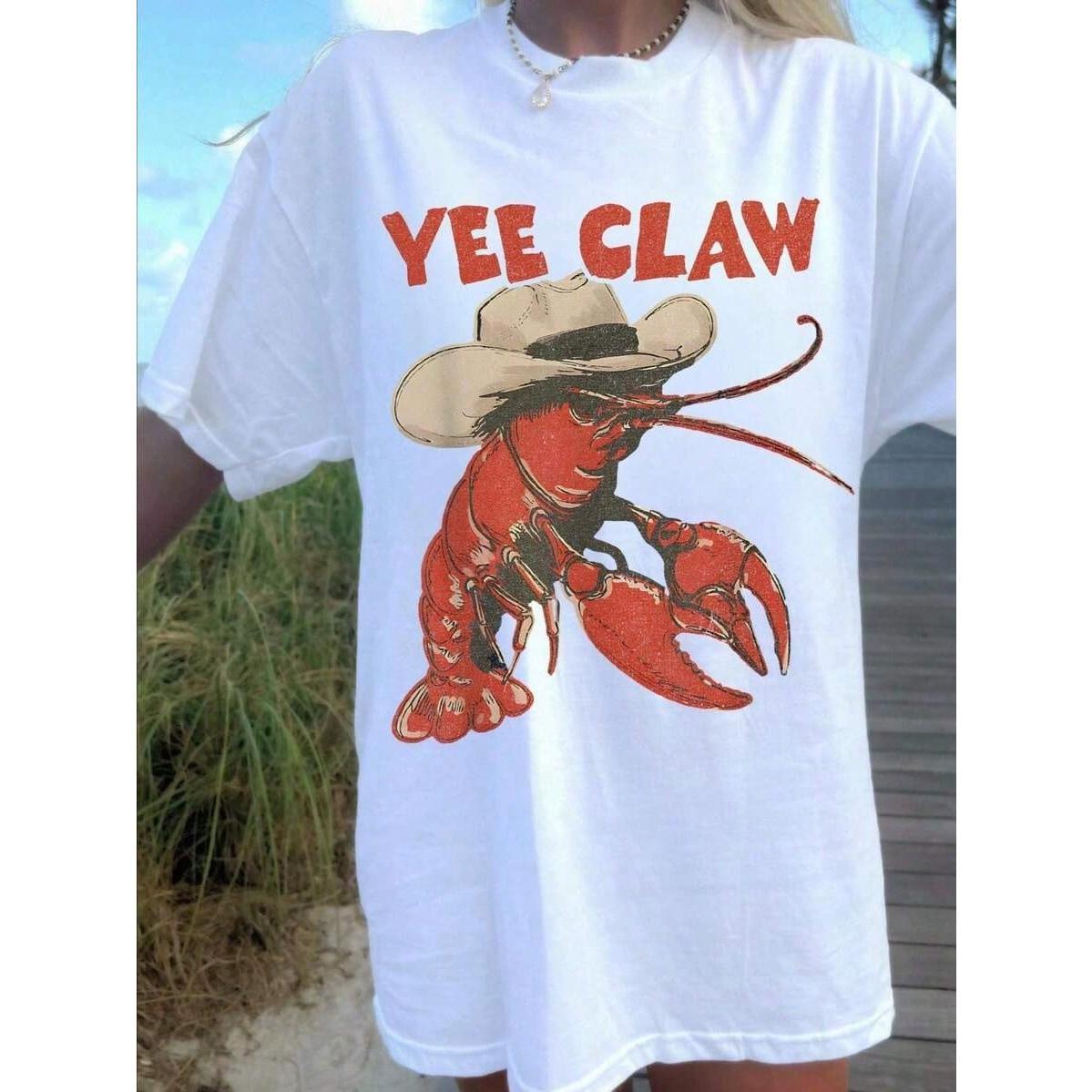 2026Lobster Cowboy Shirt, Funny Lobster Tshirt Western Beach Top Amalfi Coast Trip Tomato Girl Summer