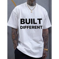 BUILT DIFFERENT Oversized White T-Shirt for Men - Comfortable and Stylish Tee with Bold Black Text Design, Perfect for Everyday Wear and Casual Outings