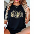 100%25 Cotton Glitter & Dirt MAMA of Both Leopard & Camo Mother's Day T-Shirt Top Women's Fashion Love Crewneck Casual Streetwear Summer Top Mum Prints graphic tee Womenswear Tshirt graphic tee shirts men Crew Neck Tee Fabric Fit